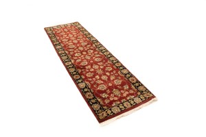 Red Floral 3X8 Indo-Kashan Oriental Runner Rug