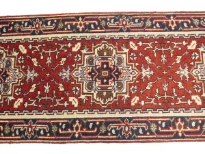 Red Floral 2'5X16 Heriz Serapi Oriental Runner Rug