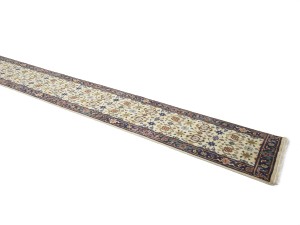 Cream Floral 2'6X23'4 Chobi Oriental Runner Rug