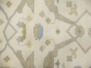 Cream Floral 9X18 Oushak Oriental Rug