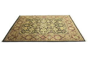 Black Floral 8X10 Indo-Tabriz Oriental Rug