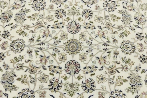 Cream Floral 8X10 Indo-Nain Oriental Rug