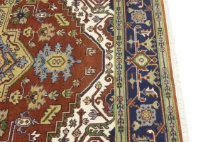 Rusty Red Geometric 8X10 Heriz Serapi Oriental Rug