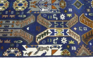 Blue Tribal Geometric 8X10 Oriental Rug