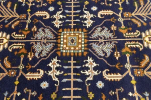 Dark Purple-navy Floral 9X12 Indo-Mahal Oriental Rug