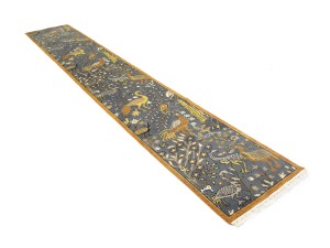 Light Gray Pictorial 2'6X16 Oriental Runner Rug