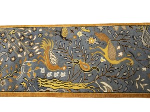 Light Gray Pictorial 2'6X16 Oriental Runner Rug