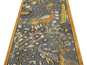 Light Gray Pictorial 2'6X16 Oriental Runner Rug