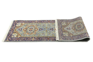 Gray Floral 3X8 Heriz Serapi Oriental Runner Rug