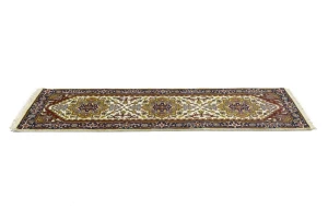Cream Floral 3X8 Heriz Serapi Oriental Runner Oriental Rug