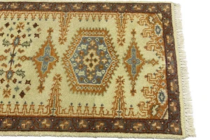 Beige Tribal 3X14 Geometric Indo-Viss Oriental Runner Rug