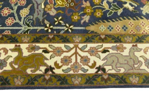 Blue-gray Pictorial Tribal 10X14 Chobi Oriental Rug