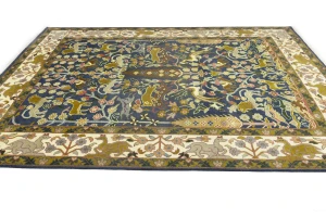 Blue-gray Pictorial Tribal 10X14 Chobi Oriental Rug