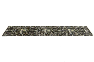 Black Floral 2'6X12'3 Osh Chobi Oriental Runner Rug