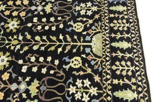 Black Floral 8X10 Osh Chobi Oriental Rug