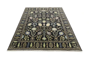 Black Floral 8X10 Osh Chobi Oriental Rug