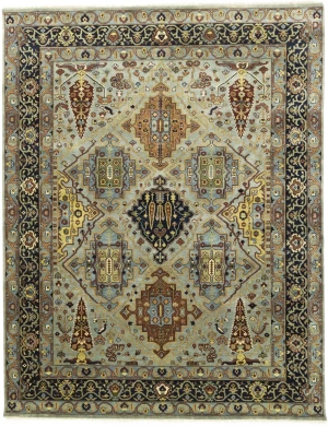 Light Gray Floral 8X10 Chobi Peshawar Oriental Rug