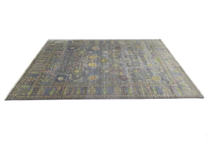 Silver Gray Floral 10X14 Osh Chobi Oriental Rug