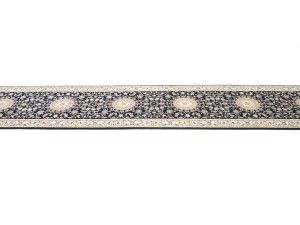 Dark Navy Floral 3X18 Indo-Nain Oriental Runner Rug
