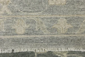 Muted Dark Slate Floral 10X14 Transitional Oriental Rug
