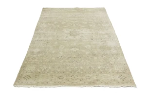 Muted Pinkish Beige Floral 5X8 Transitional Oriental Rug