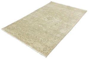Muted Pinkish Beige Floral 5X8 Transitional Oriental Rug