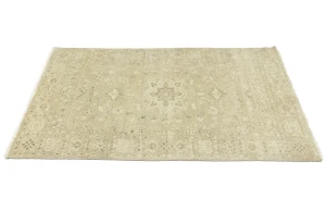 Muted Pinkish Beige Floral 5X8 Transitional Oriental Rug