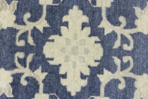 Muted Slate Blue Floral 12X15 Transitional Oriental Rug