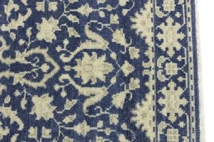 Muted Slate Blue Floral 3X5 Transitional Oriental Rug