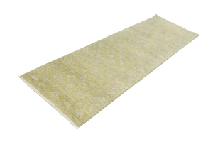 Muted Golden Yellow Floral 3X8 Transitional Oriental Runner Rug