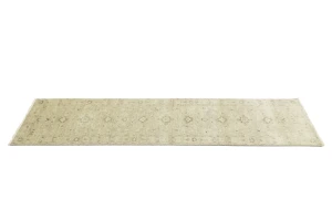Muted Pinkish Beige Floral 3X10 Transitional Oriental Runner Rug