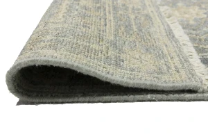 Muted Gray Floral 2'5X11'9 Transitional Oriental Runner Rug