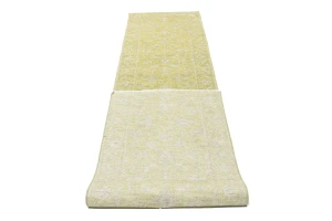 Muted Golden Yellow Floral 3X12 Transitional Oriental Runner Rug