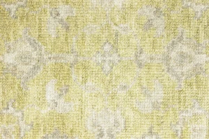 Muted Golden Yellow Floral 3X14 Transitional Oriental Runner Rug