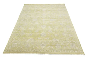 Muted Golden Yellow Floral 8X10 Transitional Oriental Rug