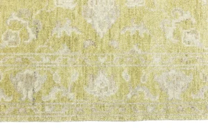Muted Golden Yellow Floral 4X6 Transitional Oriental Rug