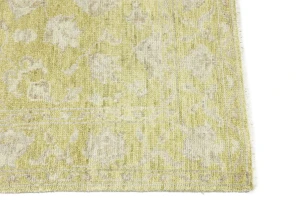 Muted Golden Yellow Floral 4X6 Transitional Oriental Rug