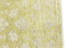 Muted Golden Yellow Floral 4X6 Transitional Oriental Rug