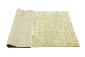 Muted Golden Yellow Floral 4X6 Transitional Oriental Rug