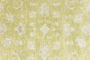 Muted Golden Yellow Floral 4X6 Transitional Oriental Rug
