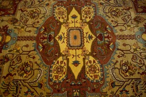 Beige & Rust Floral 9X12 Heriz Serapi Oriental Rug