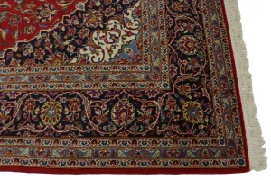 Vintage Red Traditional 10X13 Kashan Persian Rug