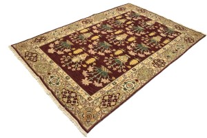 Maroon Red Floral Garden 6X9 Oriental Rug