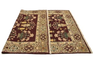 Maroon Red Floral Garden 6X9 Oriental Rug