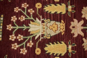 Maroon Red Floral Garden 6X9 Oriental Rug