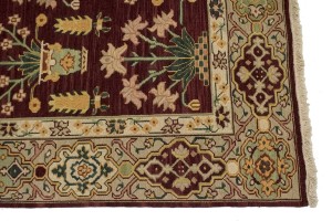 Maroon Red Floral Garden 6X9 Oriental Rug