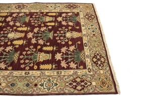 Maroon Red Floral Garden 6X9 Oriental Rug
