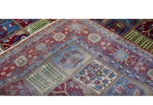 Vintage Blue & Red Floral Garden 10X13 Najafabad Persian Rug