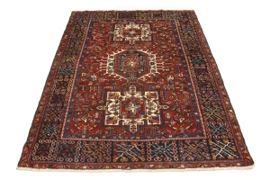 Semi Antique Rusty Red Tribal 5X6 Karajeh Persian Rug