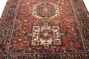 Semi Antique Rusty Red Tribal 5X6 Karajeh Persian Rug
